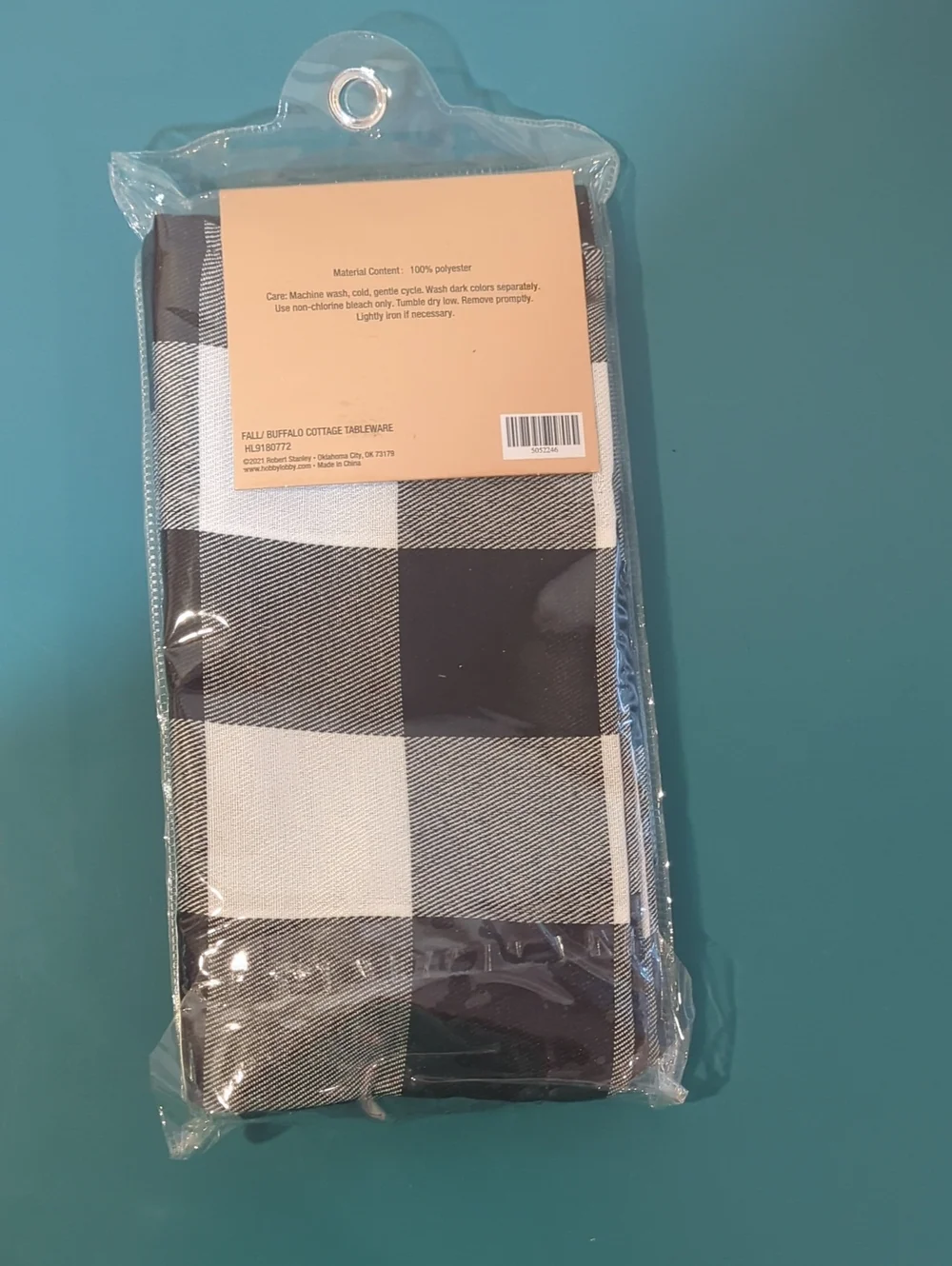 NWT Buffalo Check Black & White Plaid Robert Stanley cloth napkins set of 8